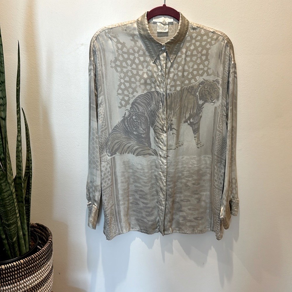 Vintage Escada Margaretha Ley silk tiger blouse